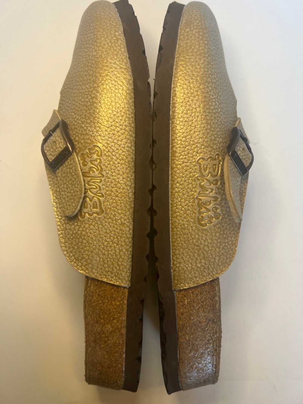 Rare Birkenstock Birki’s Maria Mary Jane Clog Gold Metallic Size EU 40/US 9 - Picture 14 of 16